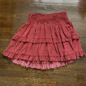 Red flowly skirt